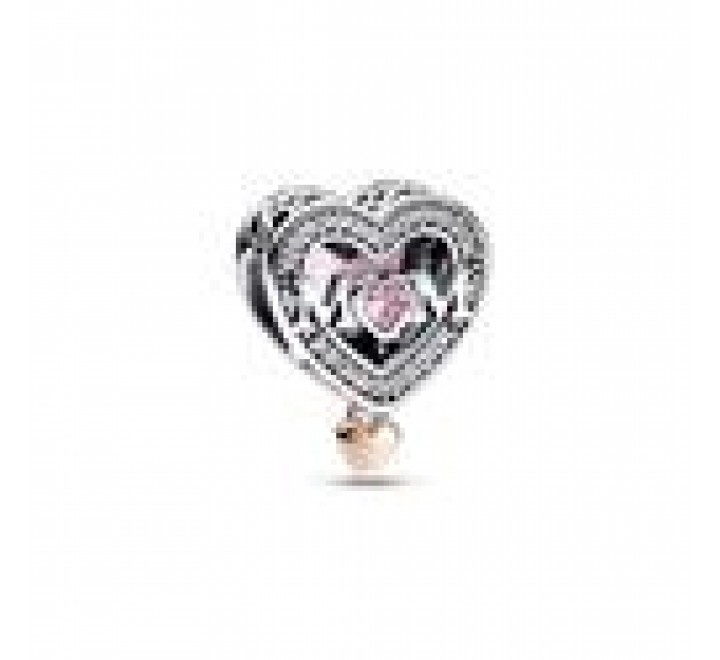 CHARM PANDORA PLATA MAMA CIRCONITAS Y PIEDRA ROSA 782653C01