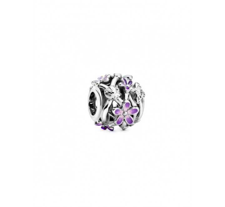 CHARMS PANDORA 798772C02 PLATA MARGARITA ESMALTADA EN  LILA