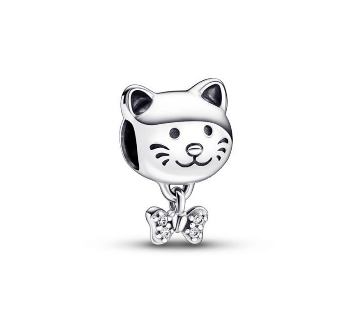 CHARM PANDORA PLATA GATO Y LAZO 792255C01