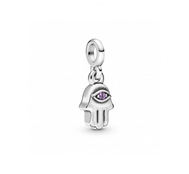 CHARMS PANDORA ME 798361NRP PLATA MANO FATIMA PIEDRA MORADA
