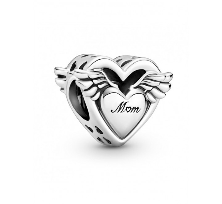 CHARMS PLATA PANDORA CORAZON ALAS MAMA MI ANGEL 799367C00