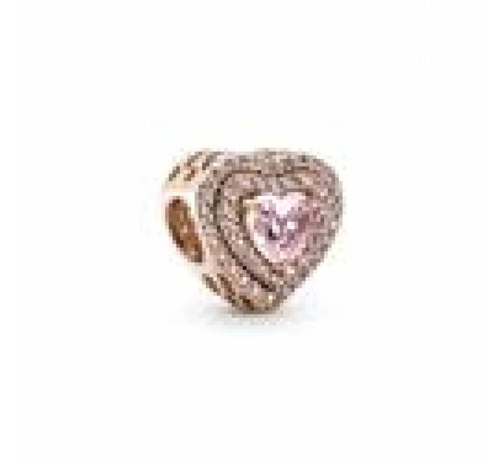 CHARMS PANDORA PLATA ROSADA CORAZON CIRCONITA ROSA 789218C01
