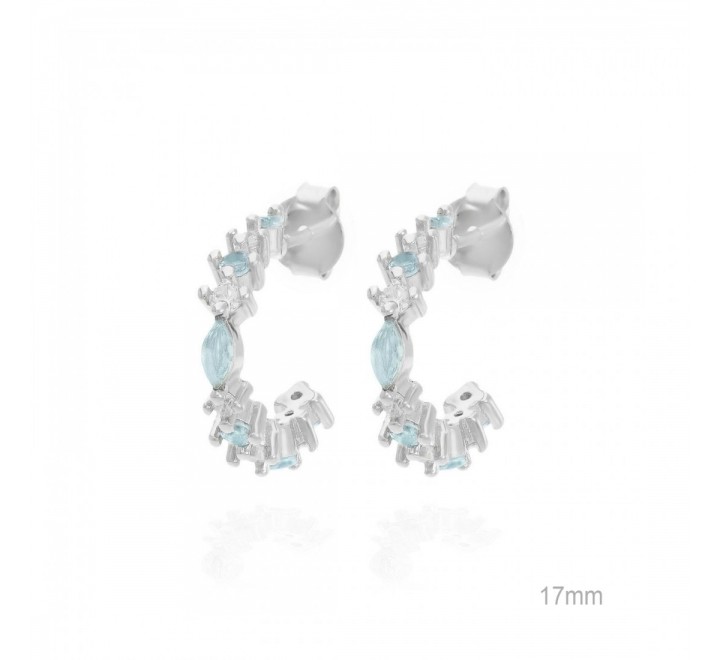 PENDIENTES PLATA CL3358 AROS CIRCONITAS COLORES