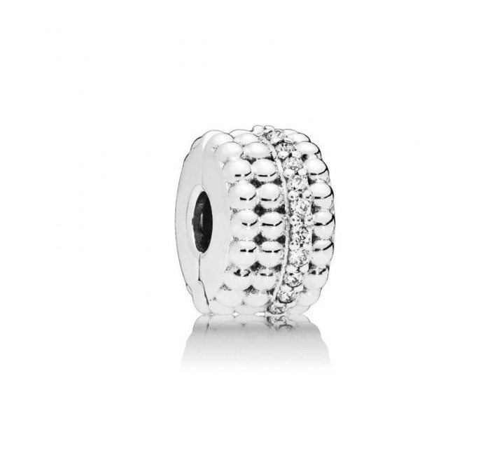CLIP PANDORA PLATA ESFERAS CIRCONITAS 797520CZ