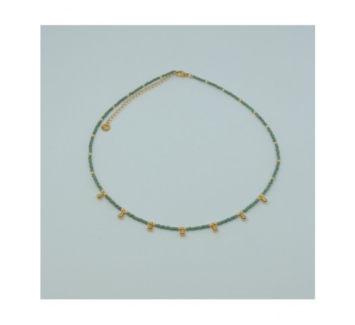 GARGANTILLA IVOIRE ACERO DORADO PIEDRAS AZUL Z2015153/2G