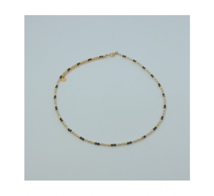 GARGANTILLA IVOIRE ACERO DORADO PIEDRAS Z2015153/26S