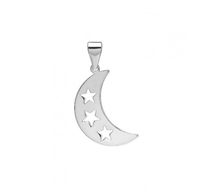 COLGANTE PLATA MEDIA LUNA ESTRELLAS CALADAS CO2838R