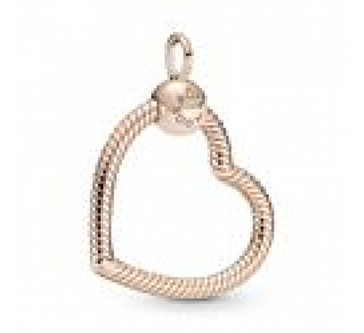 COLGANTE PANDORA PLATA ROSADA SILUETA CORAZON 389384C00