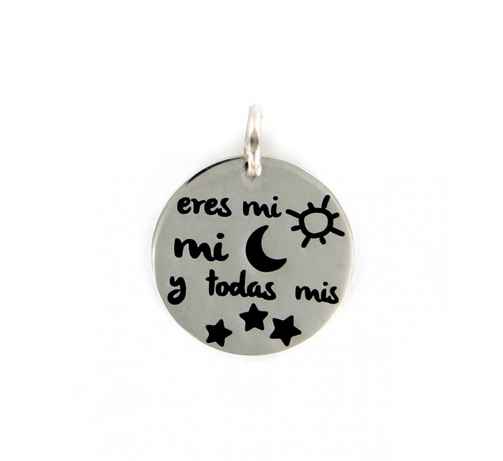 COLGANTE PROMOJOYA 9099756 PLATA MY LIFE DISCO 18 MM