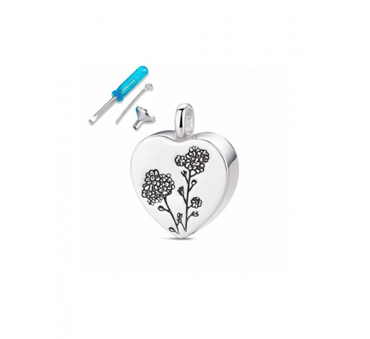 COLGANTE NOMEOLVIDES PLATA CORAZON TORNILLO 20MM 9118550