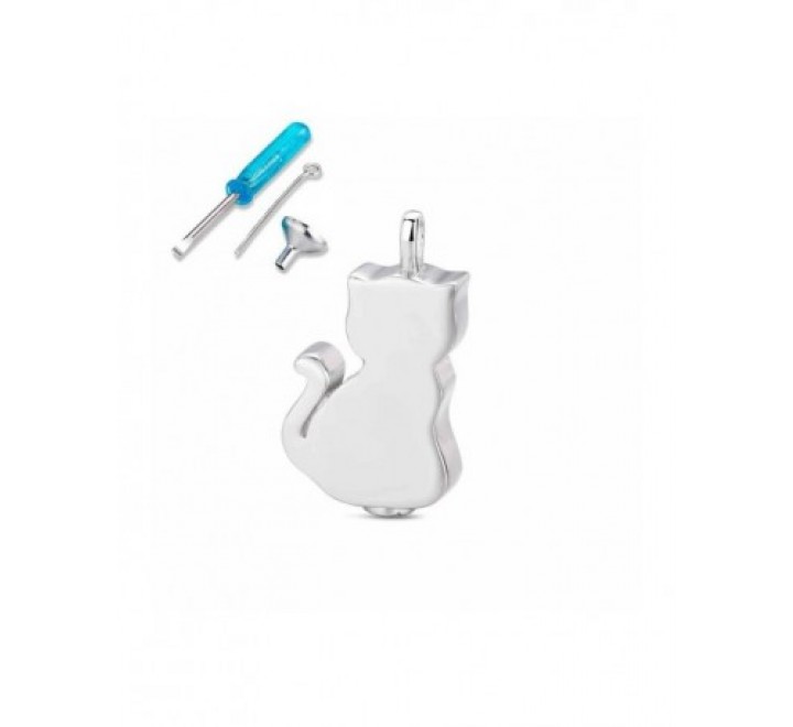 COLGANTE NOMEOLVIDES PLATA GATO 20MM CON TORNILLO 9118554