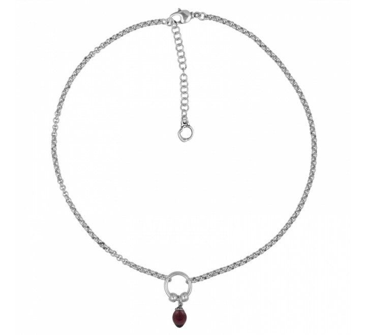 GARGANTILLA CICLON ZAMAK CON COLGANTE BOLA LILA 213814-05