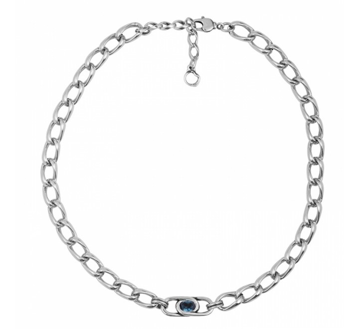 GARGANTILLA CICLON ZAMAK ESLABONES PIEDRA AZUL EMO824-71