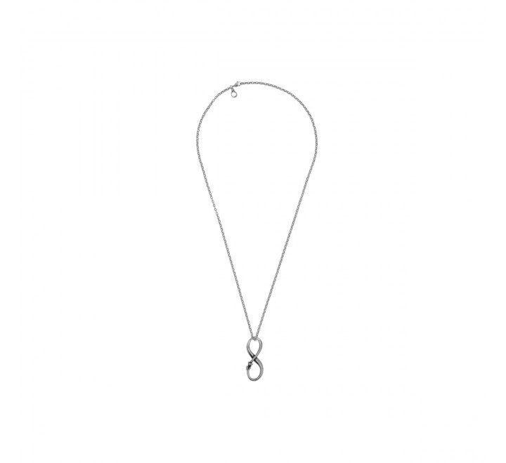 COLLAR CICLON ZAMAK LARGO INFINITO PIEDRA GRIS 213803-10