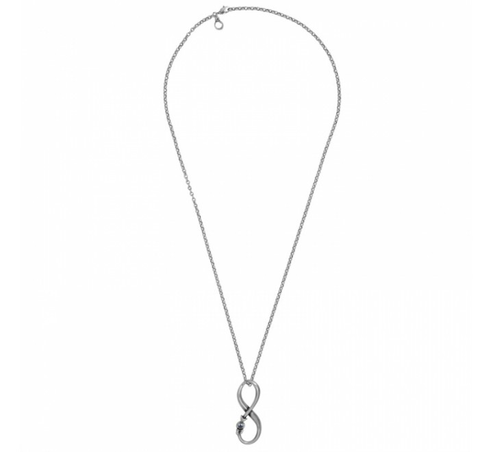 COLLAR CICLON ZAMAK LARGO INFINITO PIEDRA AZUL 213803-07