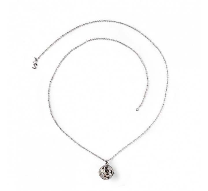 COLLAR LLAMADOR ANGEL ACERO CORAZON ROSE J4056