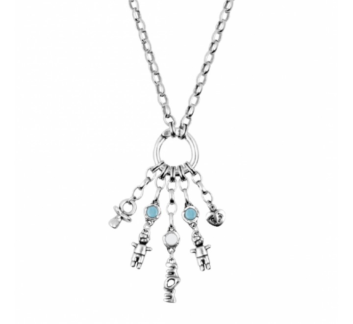 COLLAR CICLON ZAMAK MAMA CON COLGANTITOS AZUL 191871-HH-0