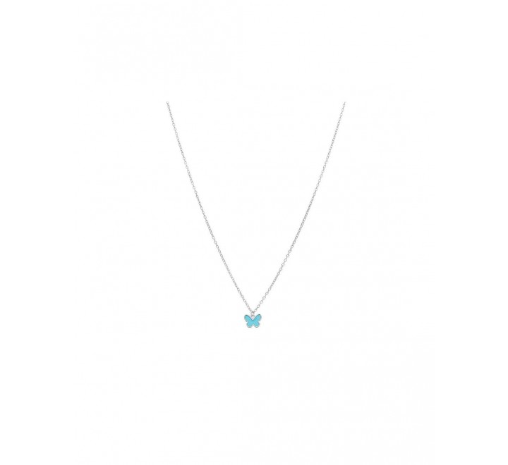 GARGANTILLA MAREA PLATA MARIPOSA CON ESMALTE D02407/AG