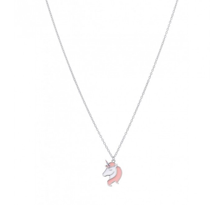 GARGANTILLA MAREA PLATA UNICORNIO ESMALTE D02407/AH