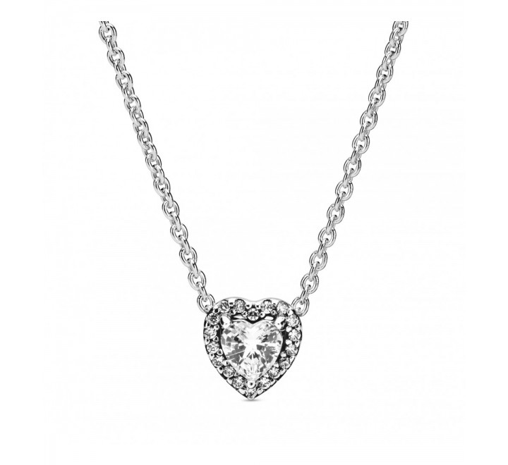 GARGANTILLA PANDORA PLATA CORAZON CIRCONITAS 398425C01-45