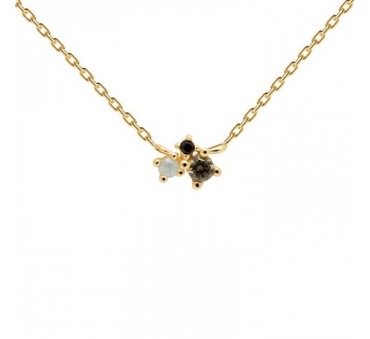 GARGANTILLA PLATA CHAPADA CIRCONITAS COLOR CO01-177-U