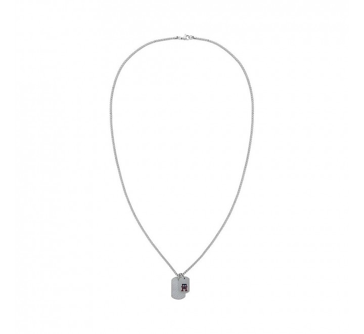 COLLAR TOMMY HILFIGER ACERO DOS PLACAS Y LOGO 2790465