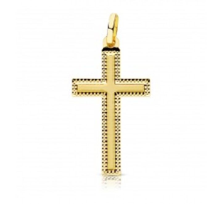 CRUZ ORO TALLADA 18KTES 33MLM 16953