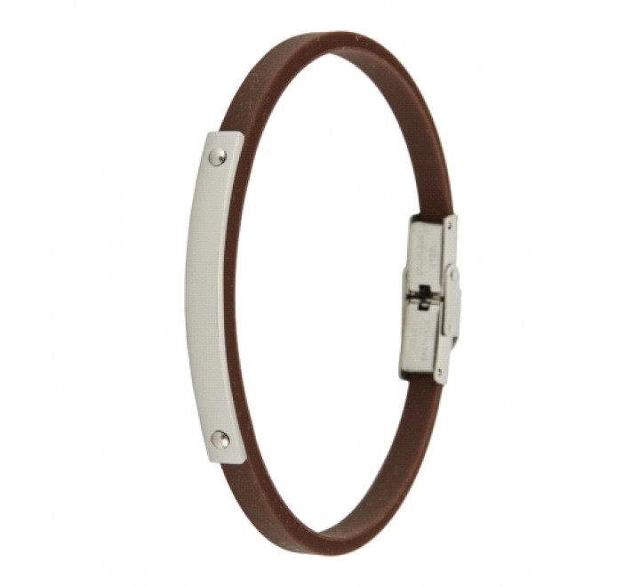 PULSERA MAREA SILICONA MARRON  Y ACERO D00103/106