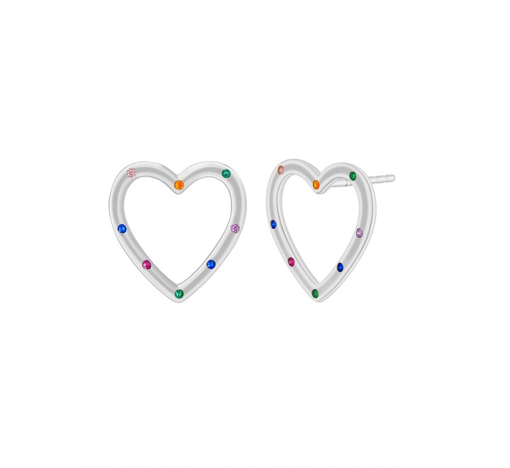 PENDIENTES MAREA PLATA CORAZON CIRCONITAS COLOR D02301/AE