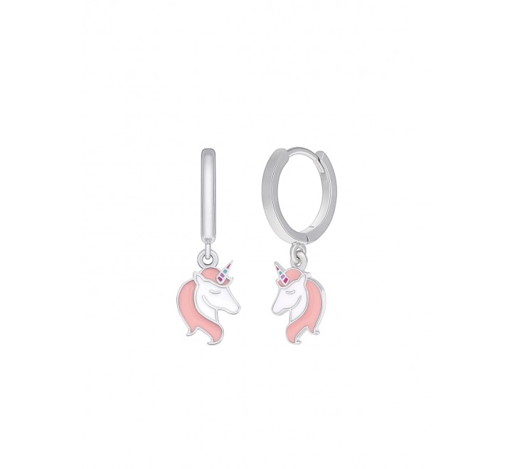 PENDIENTES MAREA PLATA AROS CON UNICORNIO D02401/AH