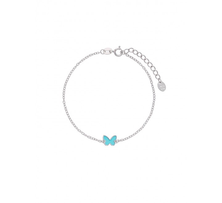 PULSERA MAREA PLATA MARIPOSA ESMALTADA D02403/AG