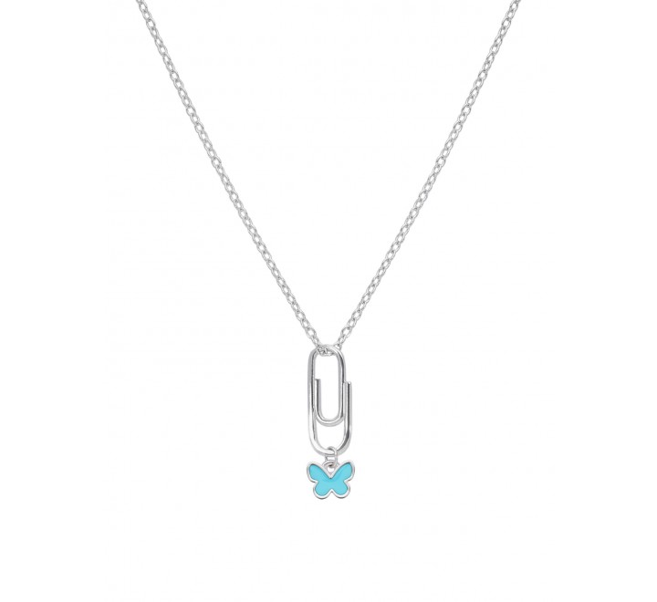 GARGANTILLA MAREA PLATA ALFILER CON MARIPOSA D02407/AD