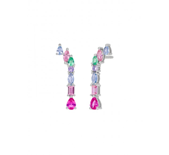 PENDIENTES PLATA CIRCONITAS COLORES D02501/AF