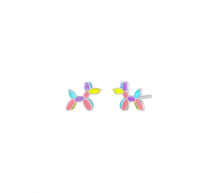 PENDIENTES MAREA PLATA PERRITO ESMALTE MULTICOLOR D03001/AW