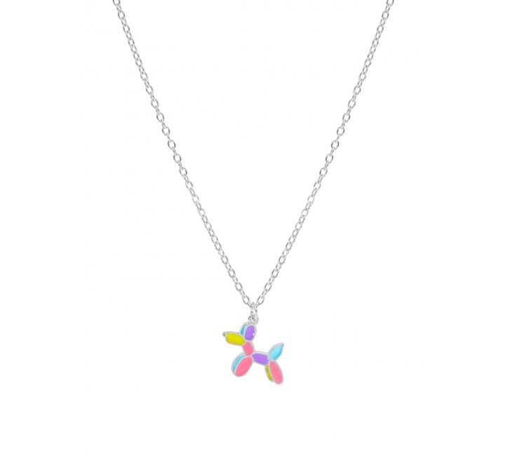 GARGANTILLA MAREA PLATA PERRITO ESMALTE MULTICOLOR D03007/AK