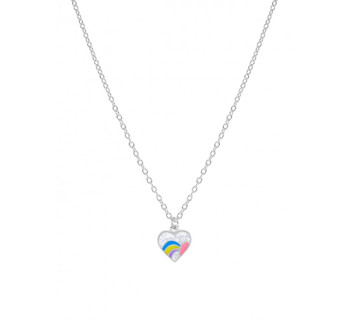 GARGANTILLA MAREA PLATA CORAZON ARCOIRIS D03007/AN