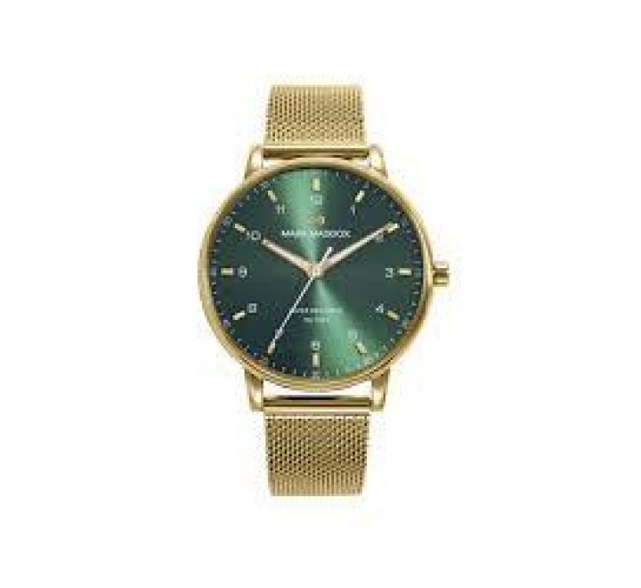 RELOJ MARK MADDOX ACERO IP DORADO ESF VERDE HM1014-64