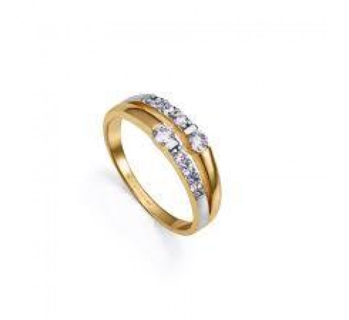 ANILLO VICEROY PLATA RODIADO DORADO CIRCONTAS 9136A014-30