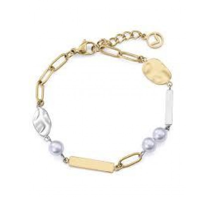 PULSERA ACERO IP DORADO CON PERLA 75372P01019