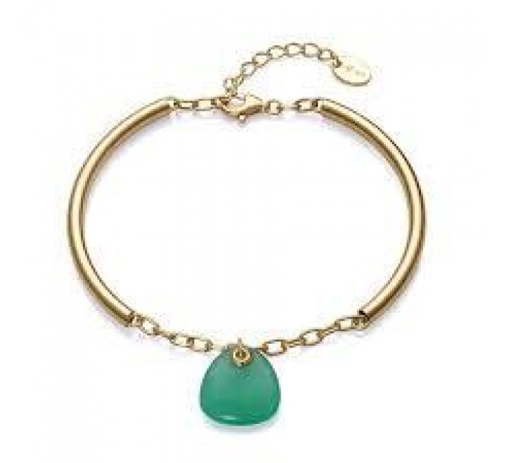 PENDIENTE PLATA VICEROY DORADO PIEDRA VERDE 13172P100-42