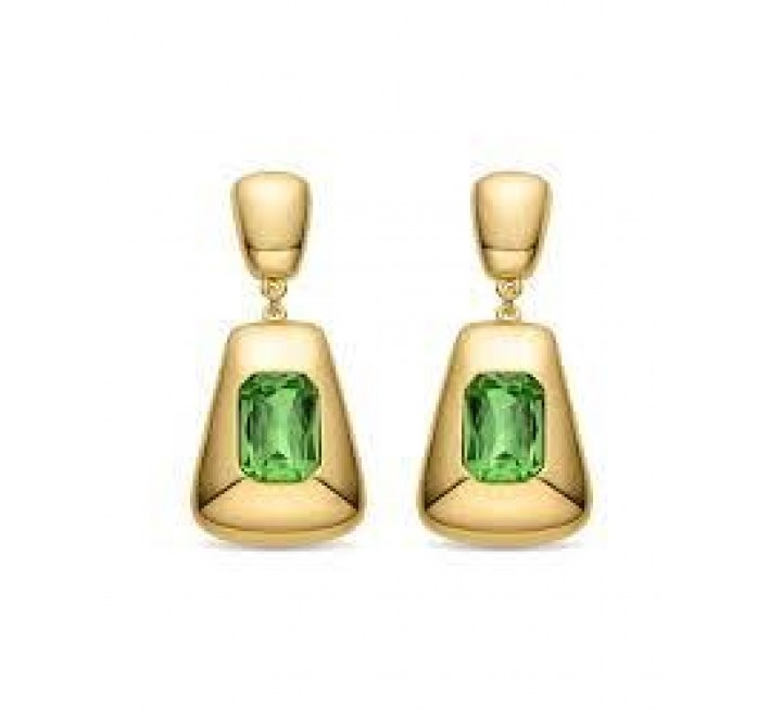 PENDIENTES HIKI DORADOS PIEDRA VERDE SGEU1793000