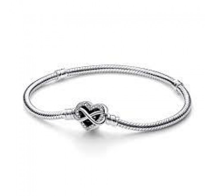 PULSERA PANDORA PLATA CORAZON CON INFINITO 592645C01-20