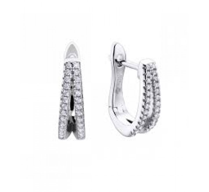 PENDIENTES PLATA ARO COMPLETO DOBLE CIRCONITAS 00511119