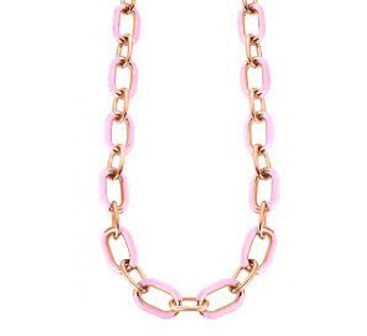COLLAR LOTUS ACERO ROSADO ESLABONES ROSAS LS2330/1/6