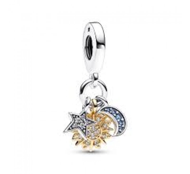 CHARM PANDORA PLATA BICOLOR TRIPLE CELESTIAL 762676C01