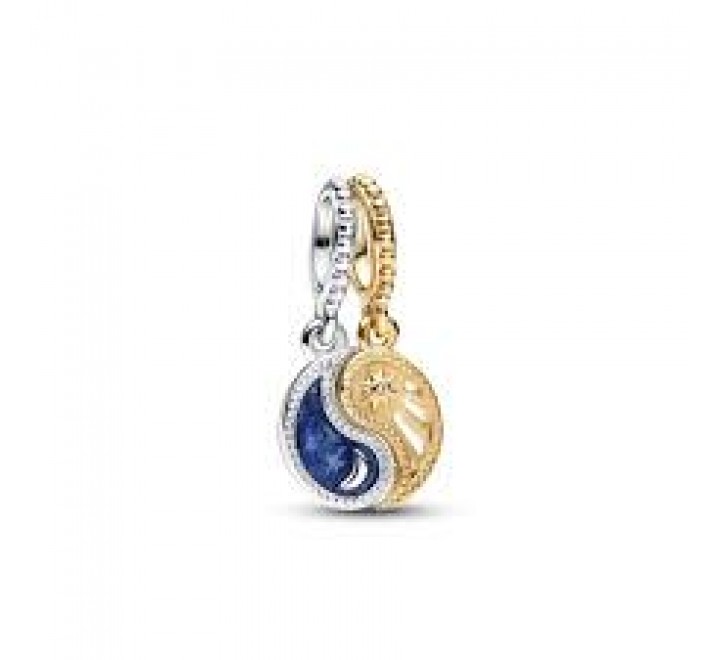 CHARM PANDORA PLATA BICOLOR SOL Y LUNA DIVISIBLE 762678C01