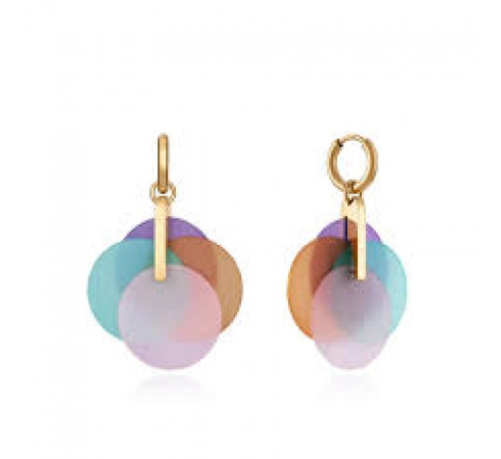 PENDIENTES VICEROY ACERO DORADO Y RESINA COLOR 14029E01019
