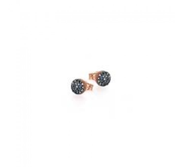 PENDIENTES ORO ROSA BRILLANTES NEGROS 0.19Q GB090OR.BL