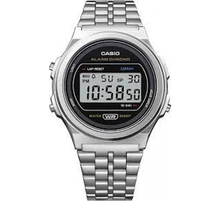 RELOJ CASIO DIGITAL CAJA Y ARMIS ACERO A171WE-1AEF