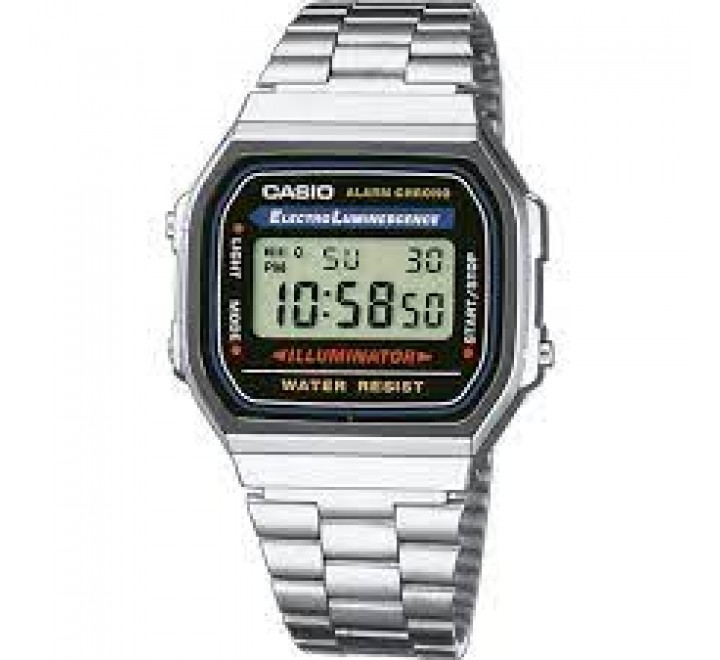 RELOJ CASIO DIGITAL CAJA Y ARMIS ACERO A168WA-1YES